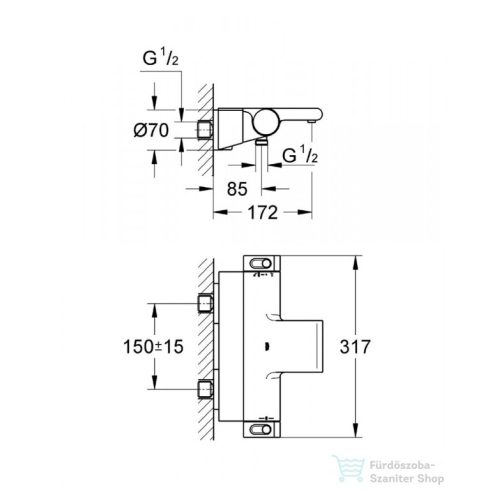Grohe Grohtherm 2000 termosztátos kádcsaptelep 34464001
