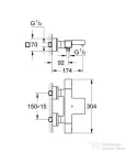 Grohe Grohtherm Cube termosztátos kádcsaptelep 34497000