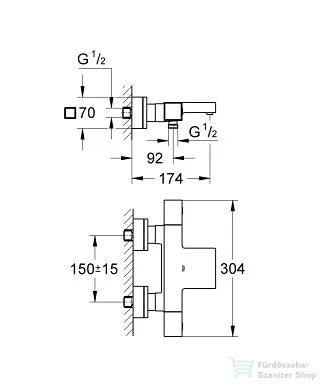 Grohe Grohtherm Cube termosztátos kádcsaptelep 34497000