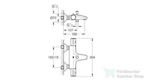 Grohe Grohtherm 800 termosztátos kádcsaptelep 34567000