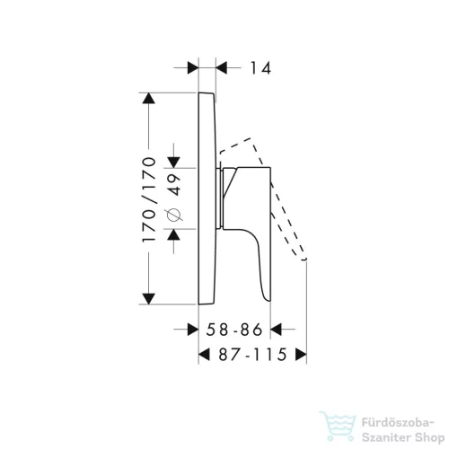 Hansgrohe AXOR Citterio M falsík alatti kád/zuhany csaptelep alaptest nélkül,szálcsiszolt vörös arany hatású 34625310
