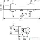 Hansgrohe AX Citterio M Termosztátos zuhanycsaptelep falsíkon kívüli szereléshez DN15, króm  34635000