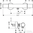 Hansgrohe AXOR CITTERIO M termosztátos zuhany csaptelep,szálcsiszolt nikkel 34635820