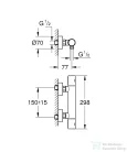 Grohe GROHTHERM 800 COSMOPOLITAN termosztátos zuhanycsaptelep, zuhanyszett nélkül, króm 34765000