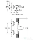 Grohe Precision Feel termosztátos kádcsaptelep, króm 34788000