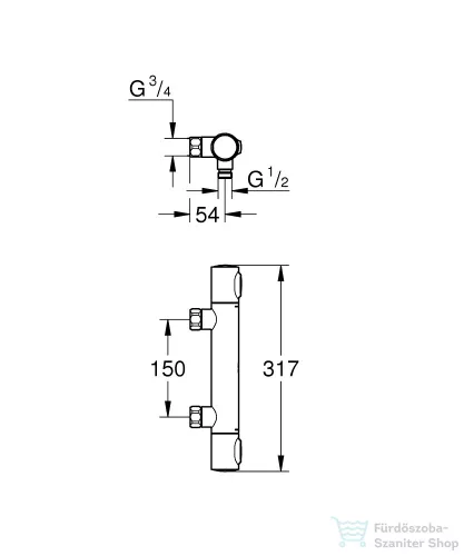 Grohe PRECISION FLOW termosztátos zuhany csaptelep zuhanyszett nélkül,króm 34799000