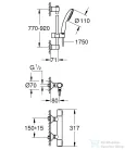 Grohe PRECISION FLOW termosztátos zuhany csaptelep zuhanyszettel,króm 34805001
