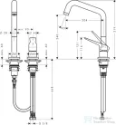 Hansgrohe AXOR Citterio M 2 üléses mosogató csaptelep DN15, polírozott arany hatású 34820990