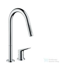   Hansgrohe AX Citterio M 2-lyukú konyhai csaptelep, kihúzható zuhanyfejjel DN15, króm 34822000