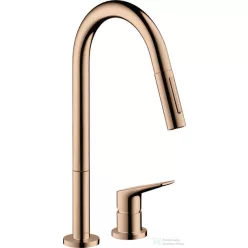   Hansgrohe AX Citterio M 2 üléses mosogató csaptelep kihúzható zuhanyfejjel, DN15, polírozott vörös arany hatású 34822300