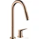 Hansgrohe AX Citterio M 2 üléses mosogató csaptelep kihúzható zuhanyfejjel, DN15, polírozott vörös arany hatású 34822300