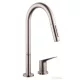 Hansgrohe AX Citterio M 2-lyukú konyhai csaptelep, kihúzható zuhanyfejjel DN15,  rozsdamentes acél hatású 34822800