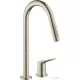 Hansgrohe AX Citterio M 2 üléses mosogató csaptelep kihúzható zuhanyfejjel, DN15, szálcsiszolt nikkel 34822820