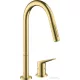 Hansgrohe AX Citterio M 2 üléses mosogató csaptelep kihúzható zuhanyfejjel, DN15, szálcsiszolt sárgaréz 34822950