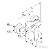 Kludi PURE&SOLID egykaros zuhany csaptelep, króm 348410575