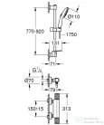 Grohe PRECISION FEEL termosztátos zuhany csaptelep zuhanyszettel,króm 34853001