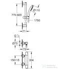 Grohe PRECISION START termosztátos zuhany csaptelep zuhanyszettel,króm 34854001