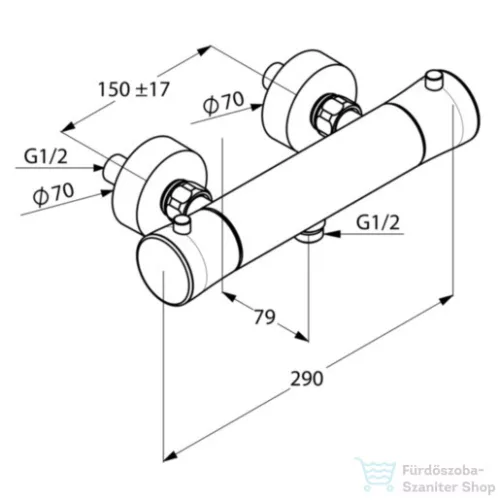 Kludi Balance termosztátos zuhanycsaptelep króm 352500575