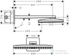 Hansgrohe AXOR fejzuhany 460/300 2jet zuhanykarral 450 mm/ softcube rozetta 35275000
