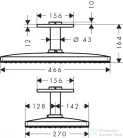 Hansgrohe AXOR SHOWERSOLUTIONS fejzuhany 460/300 1jet mennyezeti csatlakozással 100 mm, króm 35277000