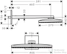 Hansgrohe AXOR fejzuhany 460/300 1jet zuhanykarral 450 mm/ szögletes rozetta 35278000