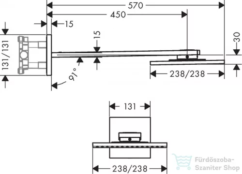 Hansgrohe AXOR SHOWERSOLUTIONS 250/250 fejzuhany 2 jet,zuhanykarral, króm 35310000