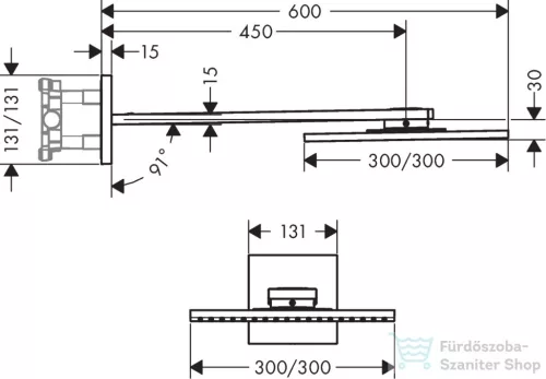 Hansgrohe AXOR SHOWERSOLUTIONS 300/300 fejzuhany zuhanykarral,2 jet, króm 35318000