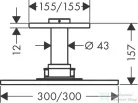 Hansgrohe AXOR SHOWERSOLUTIONS fejzuhany 300/300 2 jet mennyezeti csatlakozással 100 mm, króm 35320000