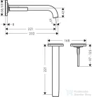 Hansgrohe AXOR Citterio E Falsík alatti mosdó csaptelep nem zárható leeresztővel,szálcsiszolt fekete króm 36106340