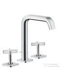 Hansgrohe AXOR CITTERIO E 3-lyukú mosdócsaptelep, automata lefolyó-garnitúrával és rozettával króm 36108000