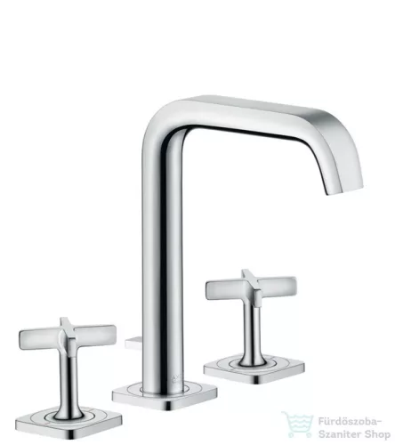 Hansgrohe AXOR CITTERIO E 3-lyukú mosdócsaptelep, automata lefolyó-garnitúrával és rozettával króm 36108000
