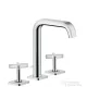 Hansgrohe AXOR CITTERIO E 3-lyukú mosdócsaptelep, automata lefolyó-garnitúrával és rozettával króm 36108000