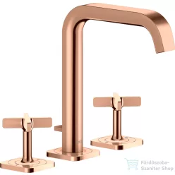   Hansgrohe AXOR CITTERIO E 3 üléses mosdó csaptelep automata leeresztővel,polírozott vörös arany hatású 36108300