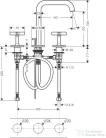 Hansgrohe AXOR CITTERIO E 3 üléses mosdó csaptelep automata leeresztővel,szálcsiszolt vörös arany hatású 36108310