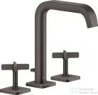 Hansgrohe AXOR CITTERIO E 3 üléses mosdó csaptelep automata leeresztővel,szálcsiszolt fekete króm 36108340