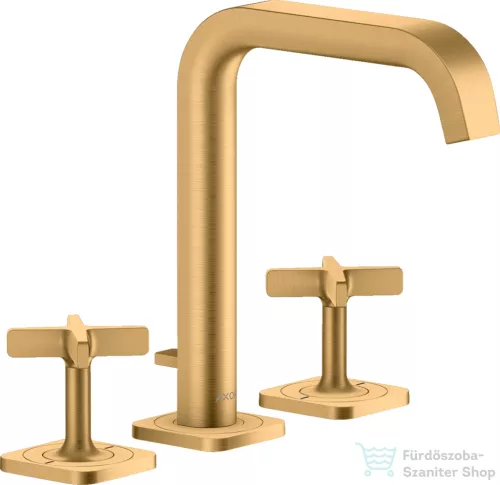 Hansgrohe AXOR CITTERIO E 3 üléses mosdó csaptelep automata leeresztővel,szálcsiszolt sárgaréz hatású 36108950