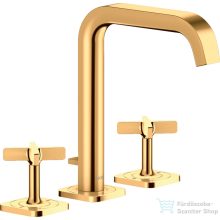   Hansgrohe AXOR CITTERIO E 3 üléses mosdó csaptelep automata leeresztővel,polírozott arany hatású 36108990
