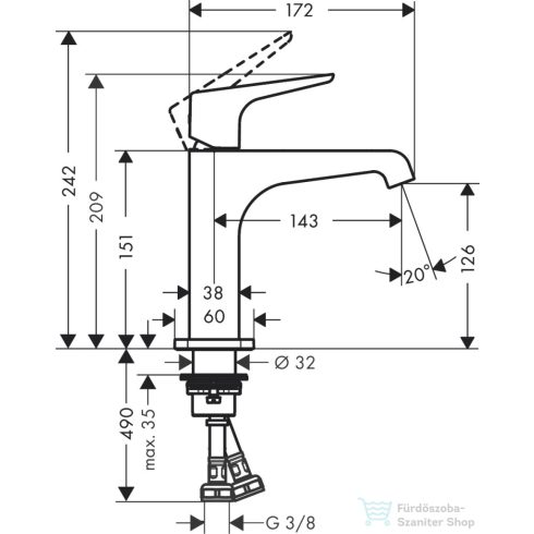 Hansgrohe AXOR CITTERIO E mosdó csaptelep nem zárható leeresztővel,polírozott vörös arany hatású 36111300