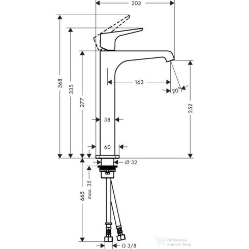 Hansgrohe AXOR CITTERIO  egykaros mosdócsaptelep,nem zárható leeresztővel,króm 36113000
