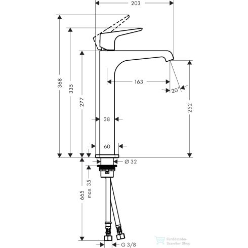 Hansgrohe AXOR CITTERIO E magasított mosdó csaptelep nem zárható leeresztővel,polírozott arany hatású 36113990