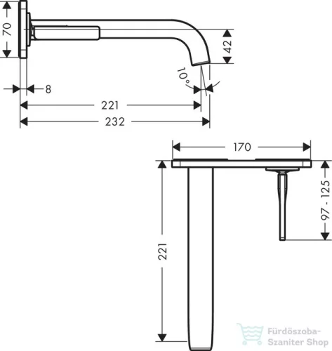 Hansgrohe AXOR Citterio E Falsík alatti mosdó csaptelep nem zárható leeresztővel,rozsdamentes acél hatású 36114800