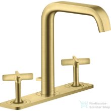   Hansgrohe AXOR CITTERIO E 3 üléses mosdó csaptelep automata leeresztővel,szálcsiszolt sárgaréz hatású 36116950