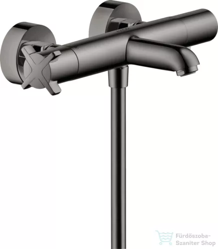 Hansgrohe AXOR Citterio E termosztátos kádtöltő csaptelep zuhanyszett nélkül,polírozott fekete króm 36140330