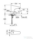Grohe Europlus E elektromos mosdó csaptelep keverőegységgel,6V,Króm 36207001