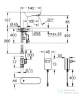 Grohe Euroeco Cosmopolitan E elektromos mosdó csaptelep,230V,Króm 36269000