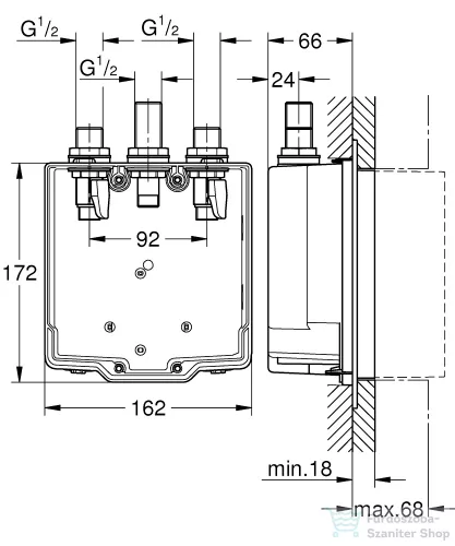 Grohe Eurosmart Cosmopolitan T alaptest önelzáró csaptelephez,36322001