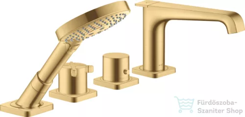 Hansgrohe AXOR Citterio E 4 üléses termosztátos kádtöltő csaptelep zuhanyszettel,szálcsiszolt arany hatású 36410250