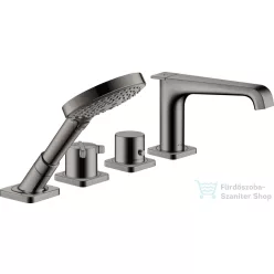   Hansgrohe AXOR Citterio E 4 üléses termosztátos kádtöltő csaptelep zuhanyszettel,polírozott fekete króm 36410330