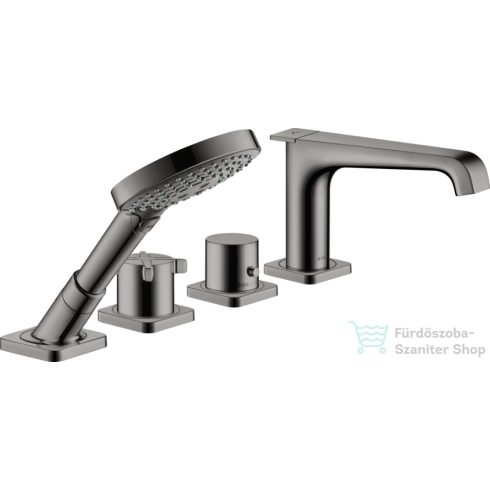 Hansgrohe AXOR Citterio E 4 üléses termosztátos kádtöltő csaptelep zuhanyszettel,polírozott fekete króm 36410330