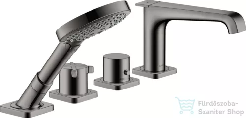 Hansgrohe AXOR Citterio E 4 üléses termosztátos kádtöltő csaptelep zuhanyszettel,polírozott fekete króm 36410330